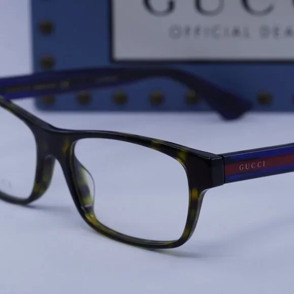 Gucci GG0006OA 003 Rectangle Eyeglasses - Havana 55mm
